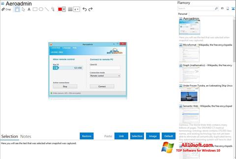 Στιγμιότυπο οθόνης AeroAdmin Windows 10