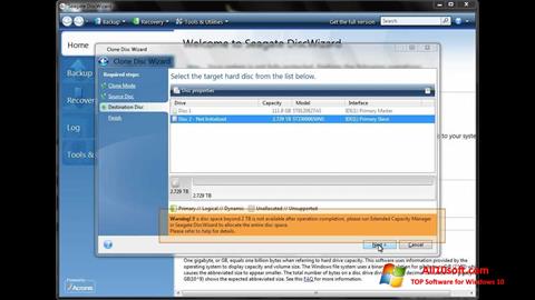 Στιγμιότυπο οθόνης Seagate DiscWizard Windows 10