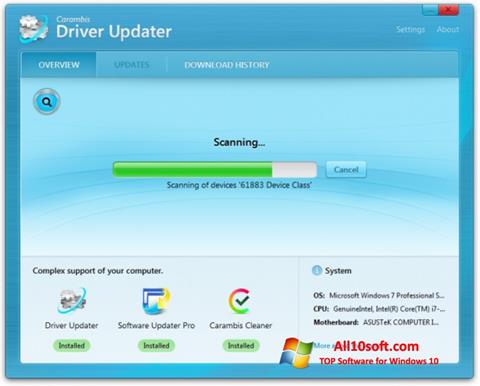 Στιγμιότυπο οθόνης Carambis Driver Updater Windows 10