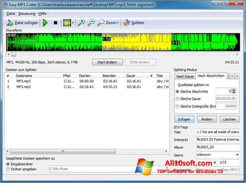 Στιγμιότυπο οθόνης MP3 Cutter Windows 10