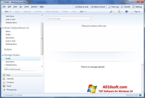 Στιγμιότυπο οθόνης Windows Live Mail Windows 10