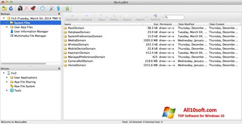 Στιγμιότυπο οθόνης iBackupBot Windows 10