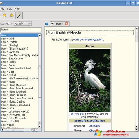 Στιγμιότυπο οθόνης GoldenDict Windows 10