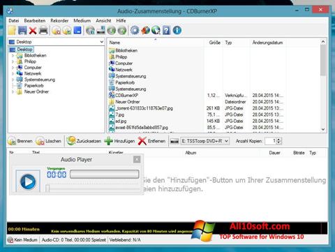 Στιγμιότυπο οθόνης CDBurnerXP Windows 10