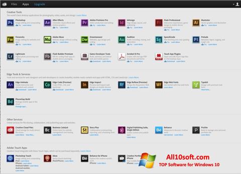 Στιγμιότυπο οθόνης Adobe Creative Cloud Windows 10