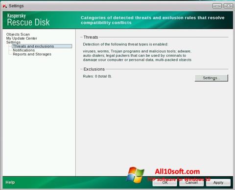 Στιγμιότυπο οθόνης Kaspersky Rescue Disk Windows 10