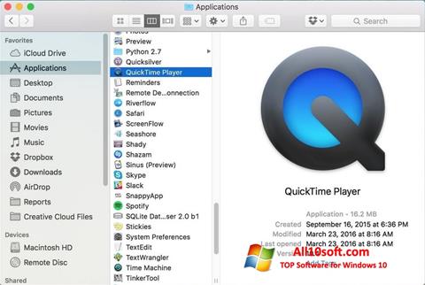 Στιγμιότυπο οθόνης QuickTime Pro Windows 10
