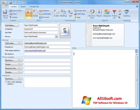 Στιγμιότυπο οθόνης Microsoft Outlook Windows 10