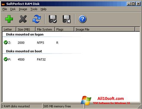 Στιγμιότυπο οθόνης SoftPerfect RAM Disk Windows 10