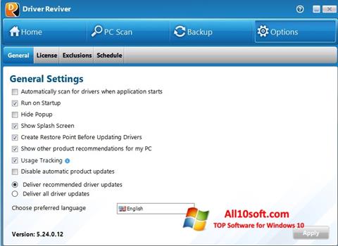 Στιγμιότυπο οθόνης Driver Reviver Windows 10