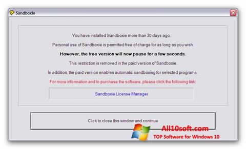 Στιγμιότυπο οθόνης Sandboxie Windows 10