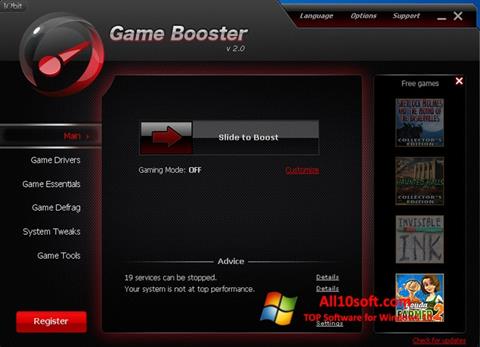 Στιγμιότυπο οθόνης Game Booster Windows 10
