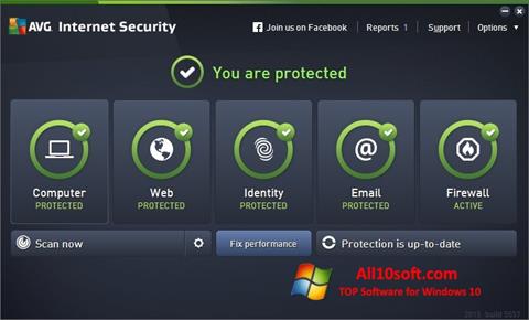 Στιγμιότυπο οθόνης AVG Internet Security Windows 10