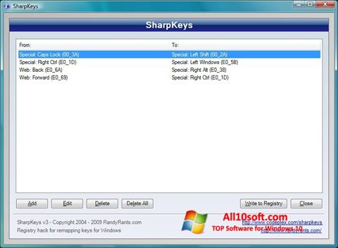Στιγμιότυπο οθόνης SharpKeys Windows 10