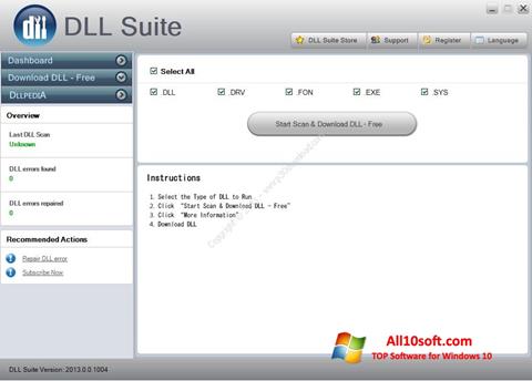 Στιγμιότυπο οθόνης DLL Suite Windows 10