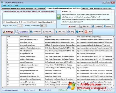 Στιγμιότυπο οθόνης eMail Extractor Windows 10