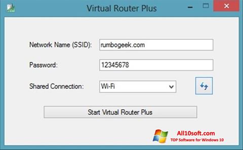 Στιγμιότυπο οθόνης Virtual Router Plus Windows 10