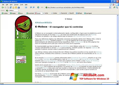 Στιγμιότυπο οθόνης K-Meleon Windows 10