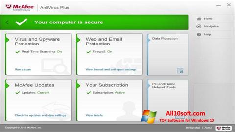 Στιγμιότυπο οθόνης McAfee AntiVirus Plus Windows 10