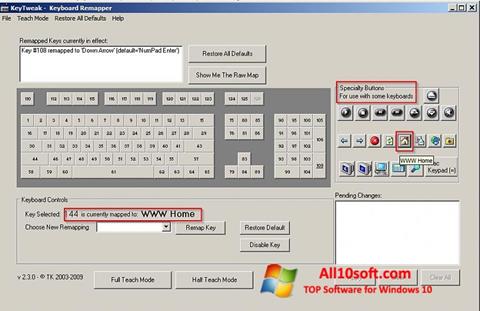 Στιγμιότυπο οθόνης KeyTweak Windows 10